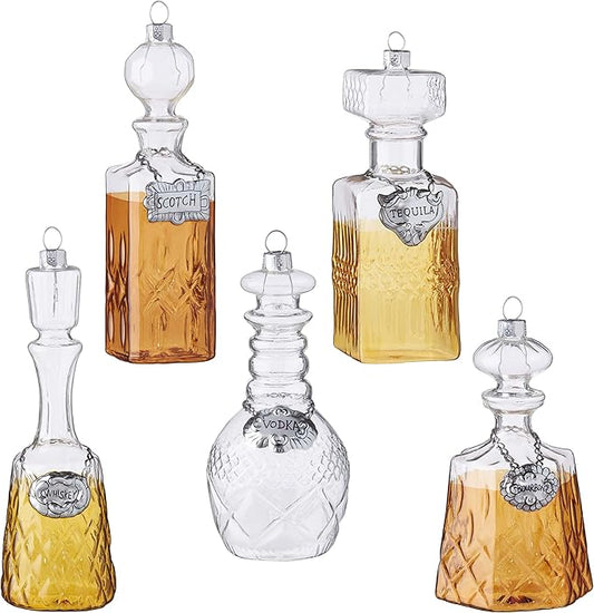 Vintage Glass Decanter Ornament Set of 5 by Eric Cortina