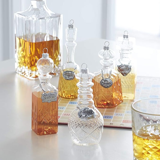 Vintage Glass Decanter Ornament Set of 4 by Eric Cortina