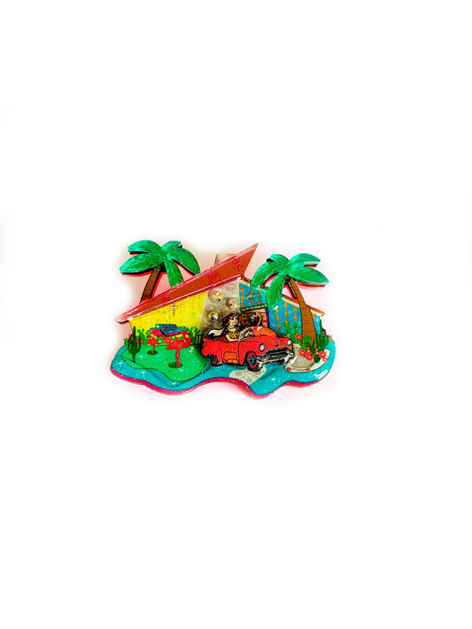 Rosie Rose Parker • Mid Century Palm Springs House Brooch