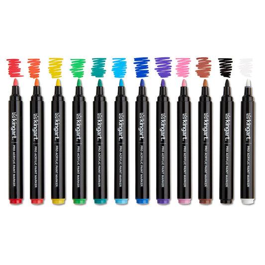 Acrylic Paint Markers - Bullet Tip - 12 Classic Colors