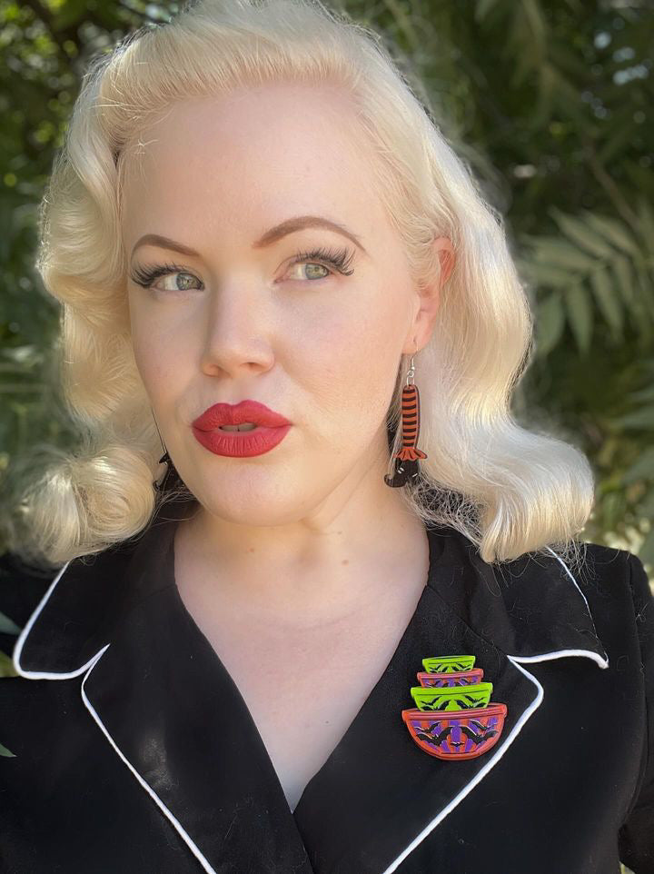 Bewitching Booties Earrings in ORANGE by Lipstick & Chrome Quirks!