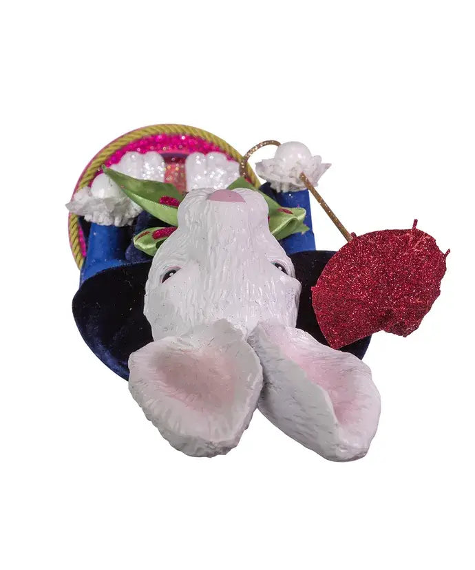 18"HOLLYWOOD WHITE RABBIT NUTCRACKER