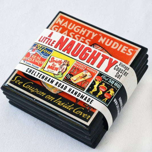 A Little Naughty: Vintage Burlesque Drink Coaster Set