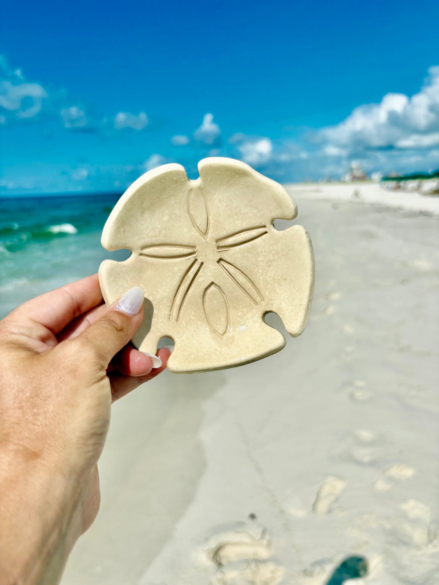 Ceramic Sand Dollar Ring Dish