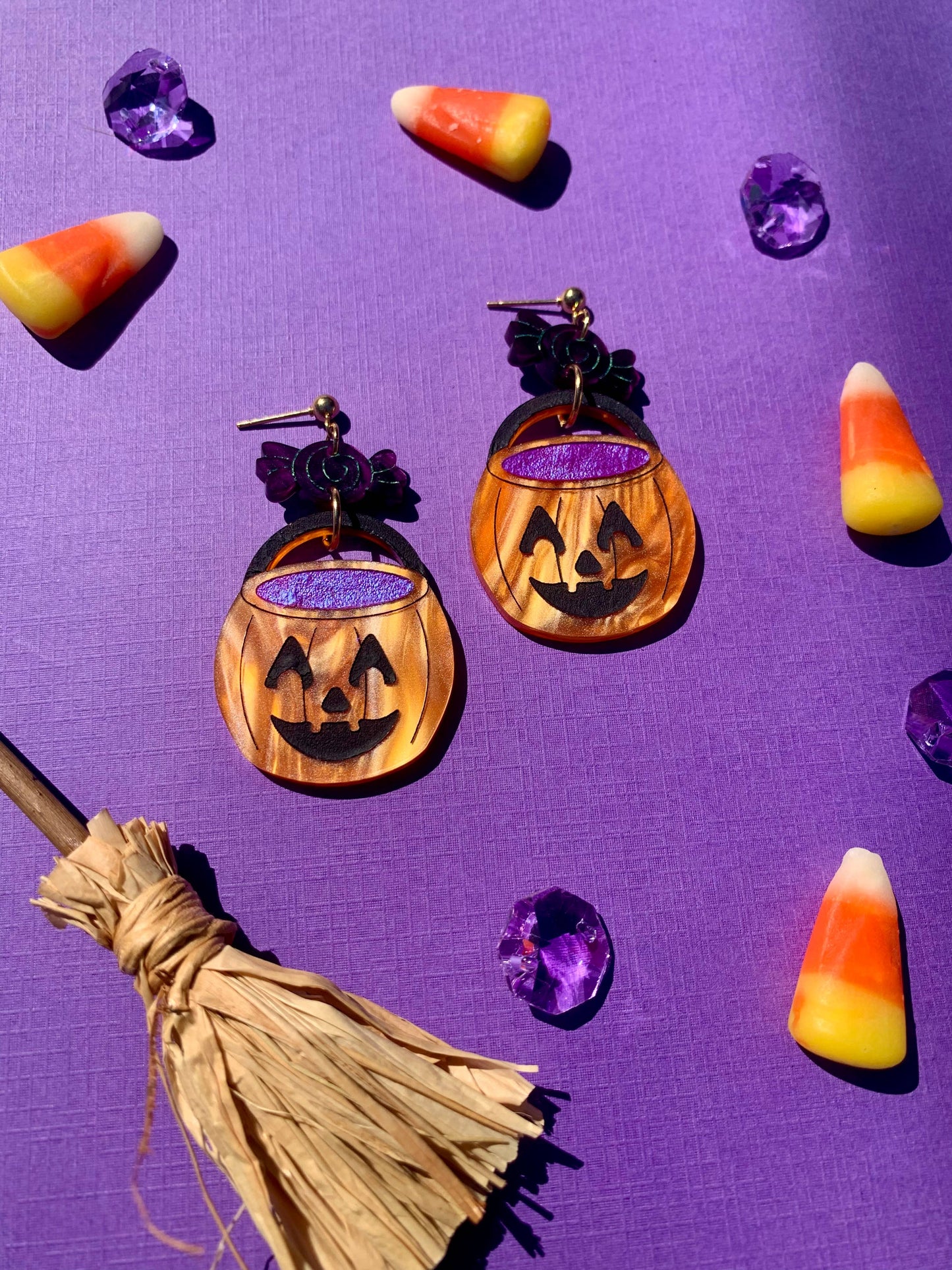 Trick or Treat Acrylic Halloween Earrings