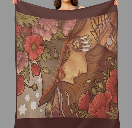 POPPY WITCH Throw Blanket