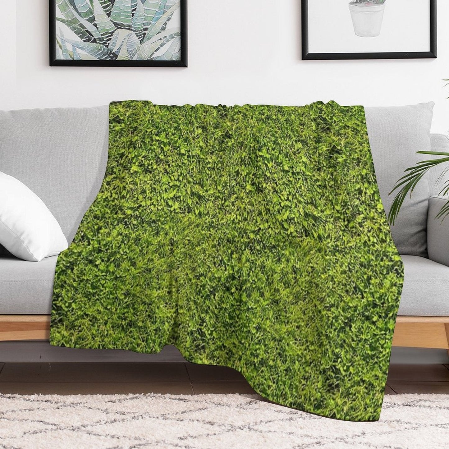 Green Grass Throw Blanket