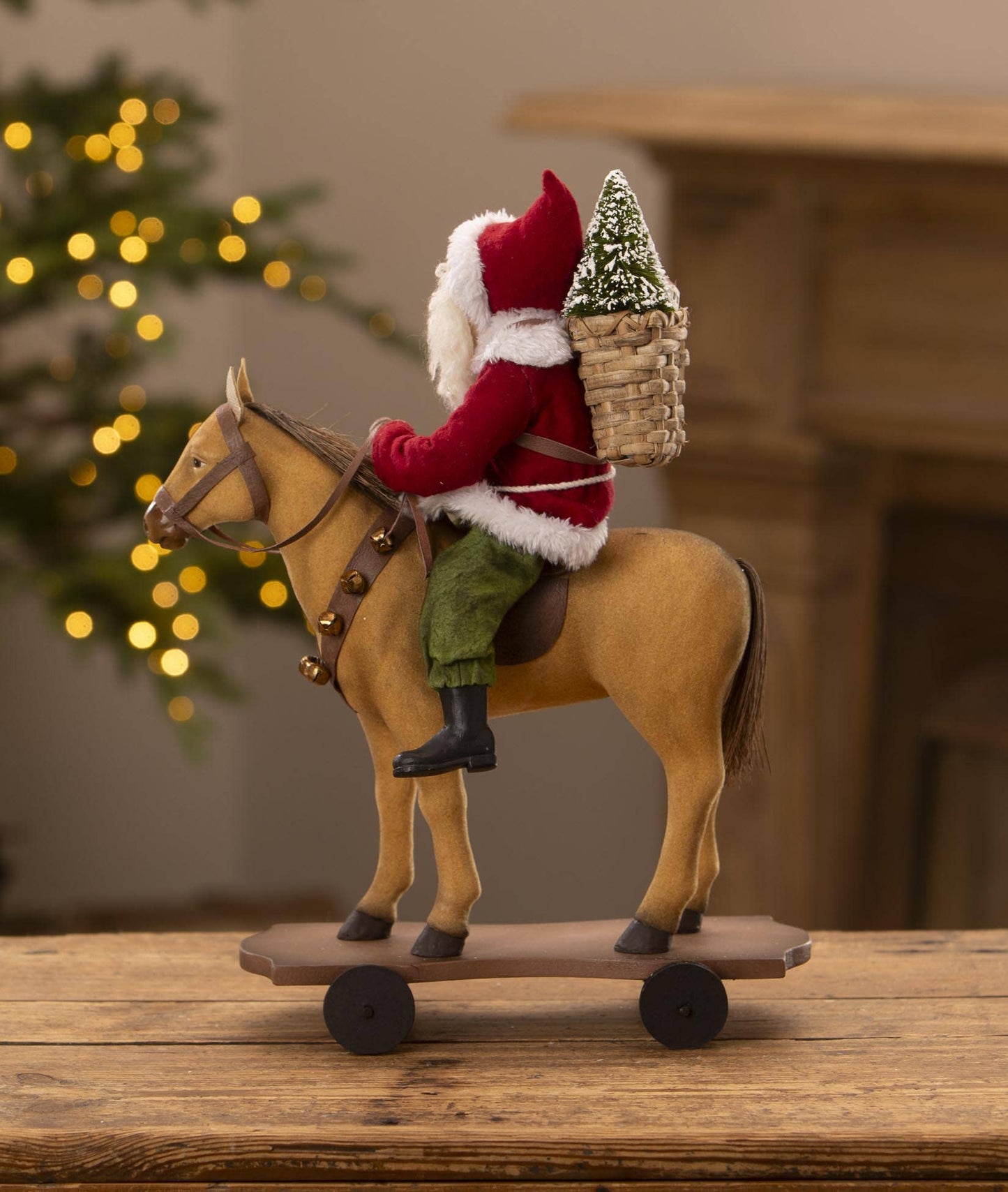 Santa Riding Horse Pull Toy by Bethany Lowe Quirks!
