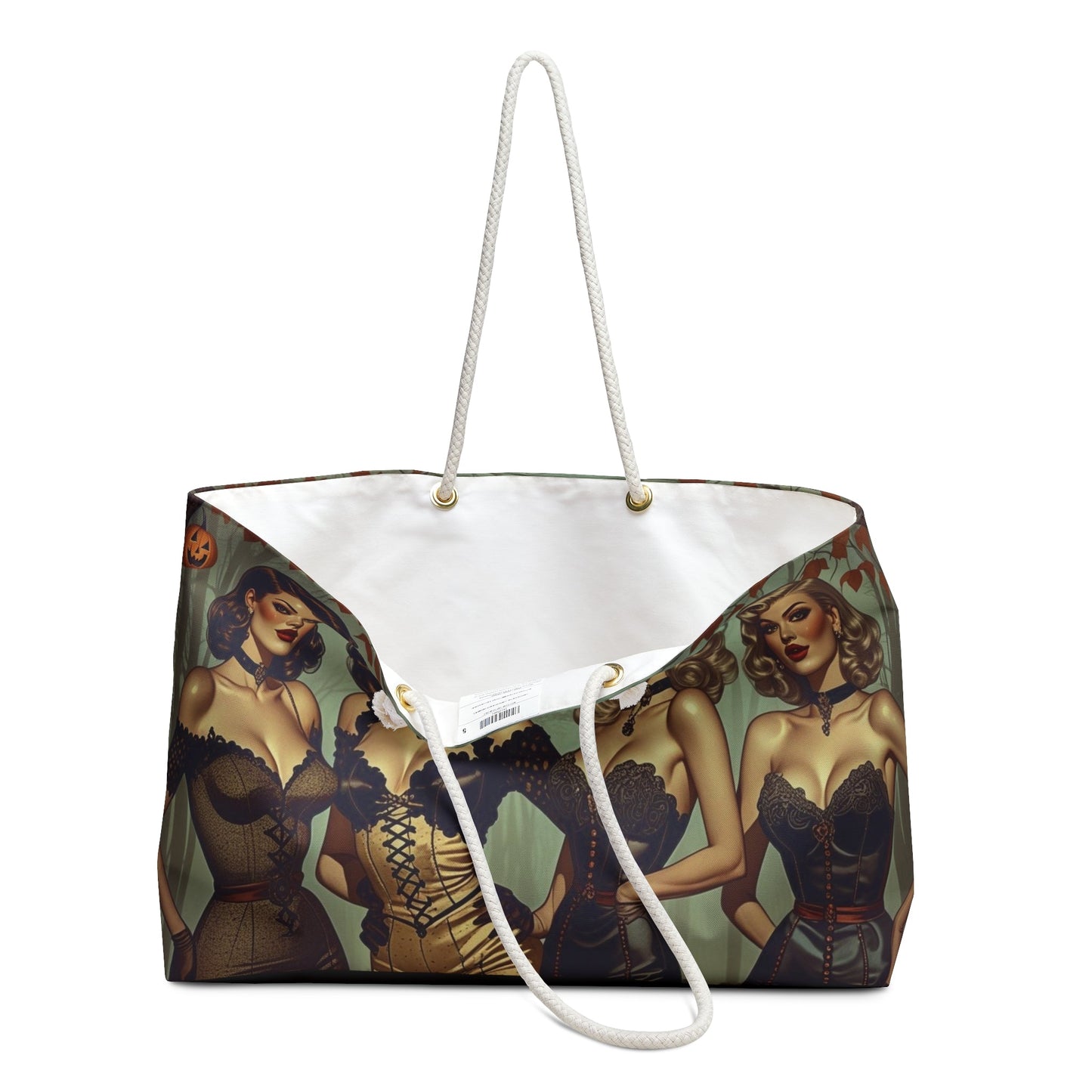 Spooky Beauties Retro Halloween Glamour Pin-Up Weekender Bag Rose Meow