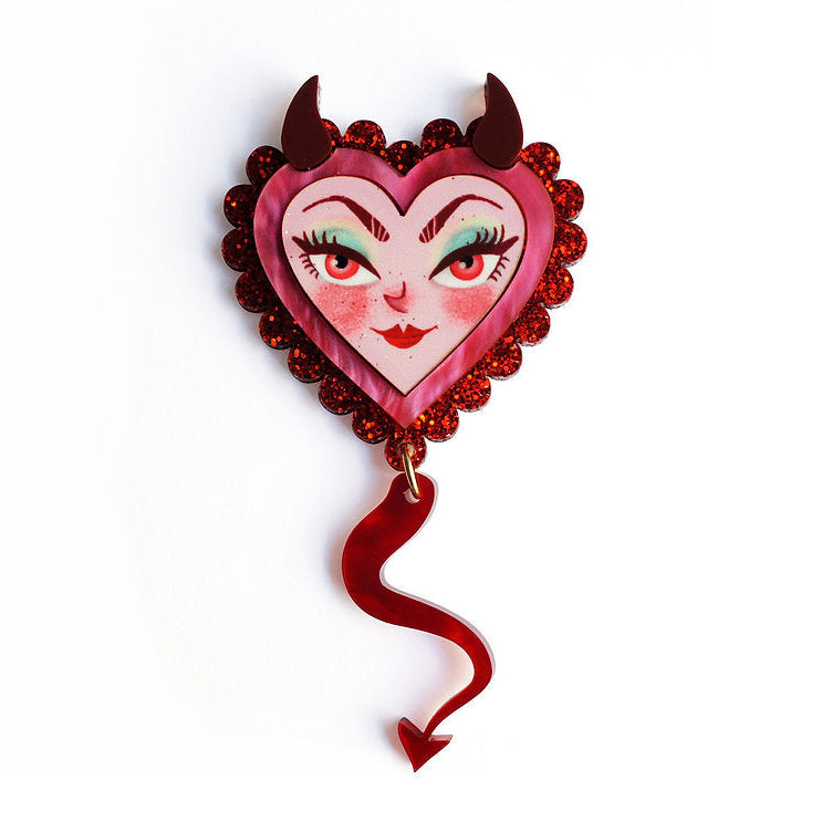 Devil Heart Brooch by Laliblue