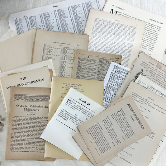 Assorted Vintage Book Pages A House of Books
