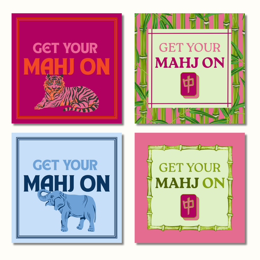 Mahjong Inspired Tiger Cocktail Napkin