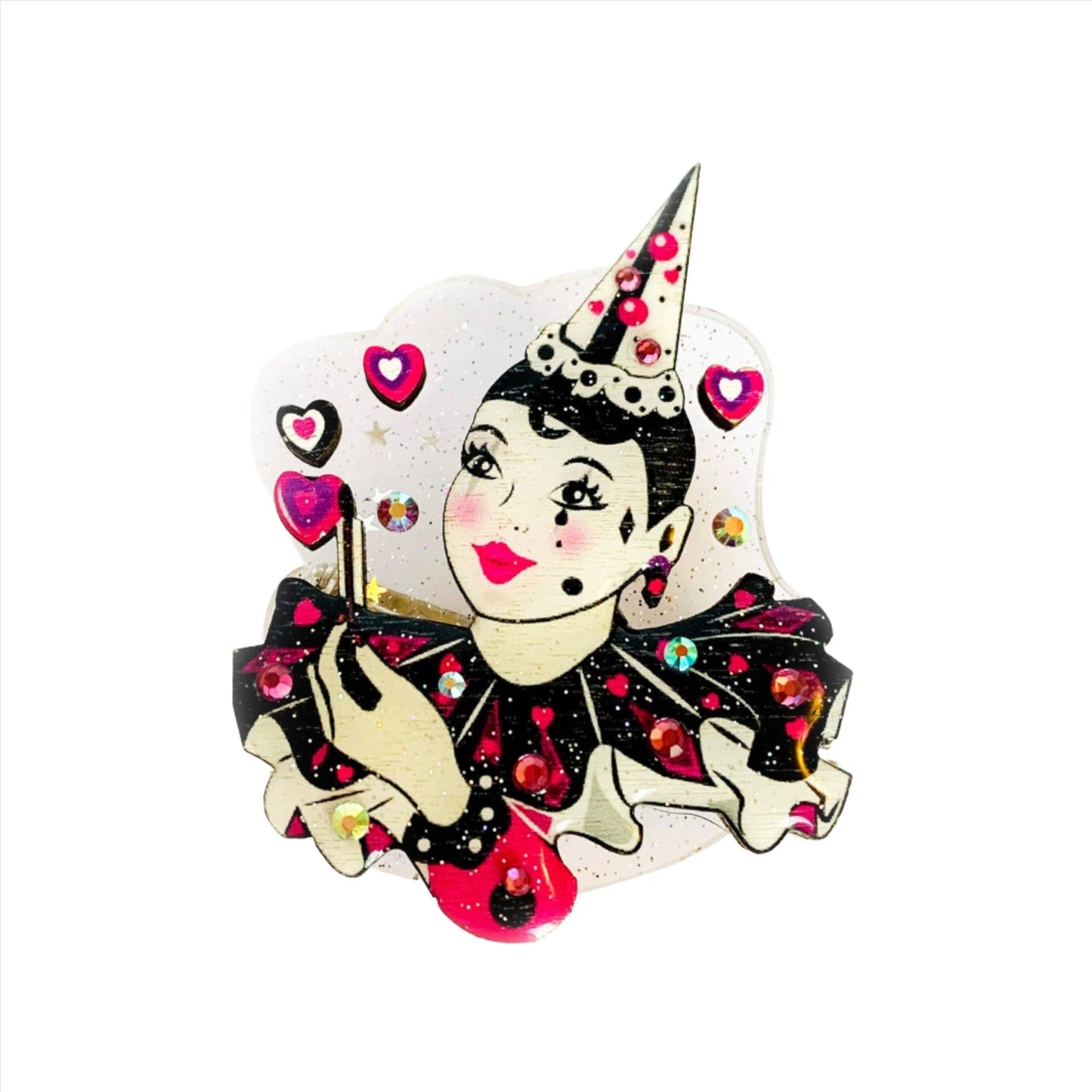 Pierrot Mime Brooch by Rosie Rose Parker