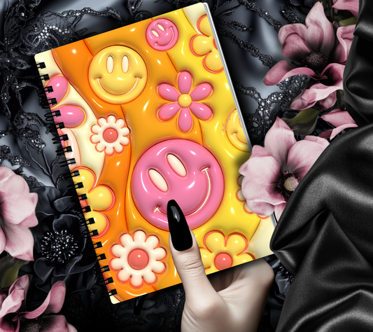 Retro 60's Flower Power Reusable Sticker Book, Vintage & Modern Design Album, Kid and Adult Friendly Organizer Gothic Garage