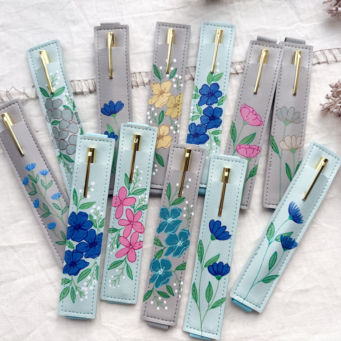 Elastic Pen Holder-Colorful Floral