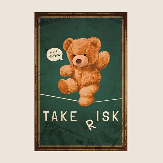 Vintage Cat Monster Painting Aluminum Wall Decor Art