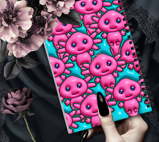 Pink Axolotl Reusable Sticker Book, Modern Designed Album, Kid and Adult Friendly For Organizing Stickers Gothic Garage