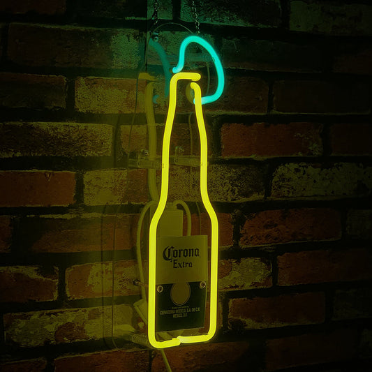 Corona Extra Bottle with Lime Neon Signs Neon Signs Land