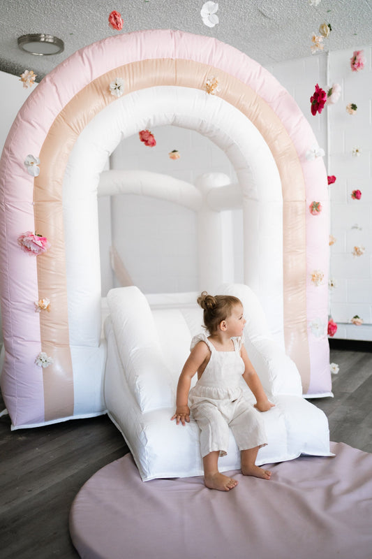 Mini Sherbet - Pink Rainbow Bounce House Mini Castles