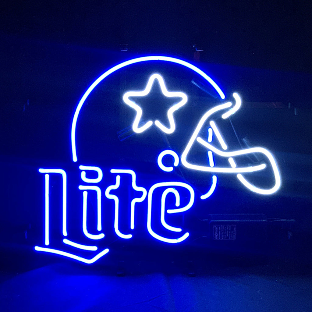 Dallas Cowboys Helmet with Miller Lite Beer Neon Signs Light Neon Signs Land