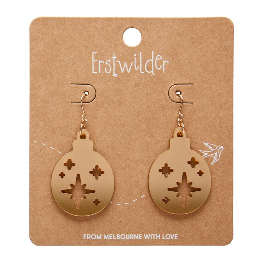Round Bauble Drop Earrings - Gold