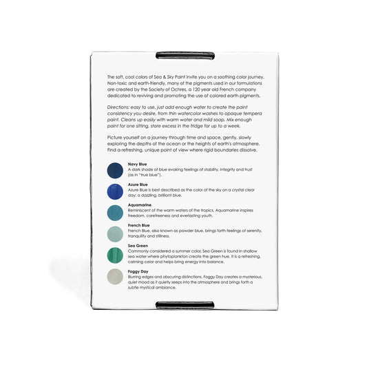 Sea & Sky Paint Set – Non-Toxic Earth Pigments (15–17g per Vial) elseware unplug