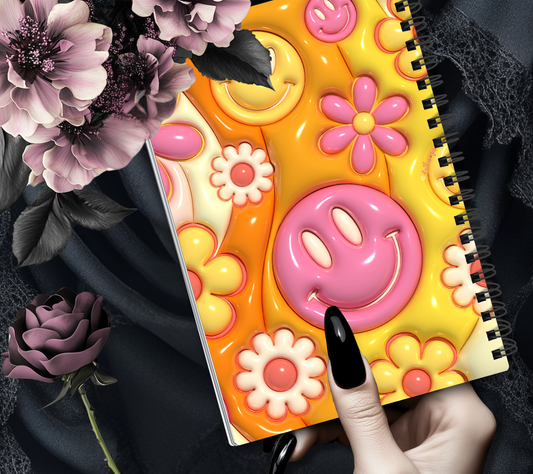 Retro 60's Flower Power Reusable Sticker Book, Vintage & Modern Design Album, Kid and Adult Friendly Organizer Gothic Garage