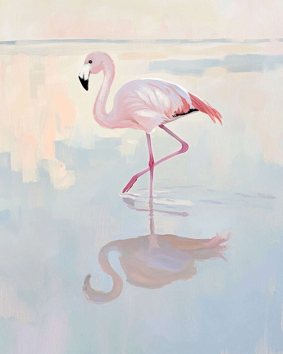 Flamingo at Dawn – Original Oil Painting (20" x 30")