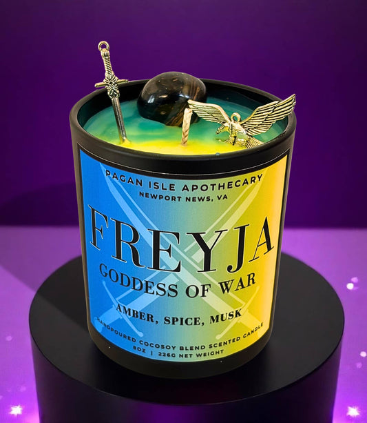 Freyja Crystal Candle Pagan Isle Apothecary
