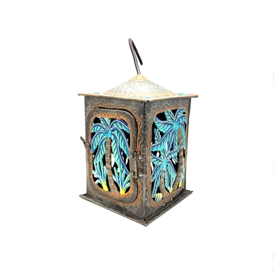 Painted Palm Hanging Lantern Papillon Marketplace Online