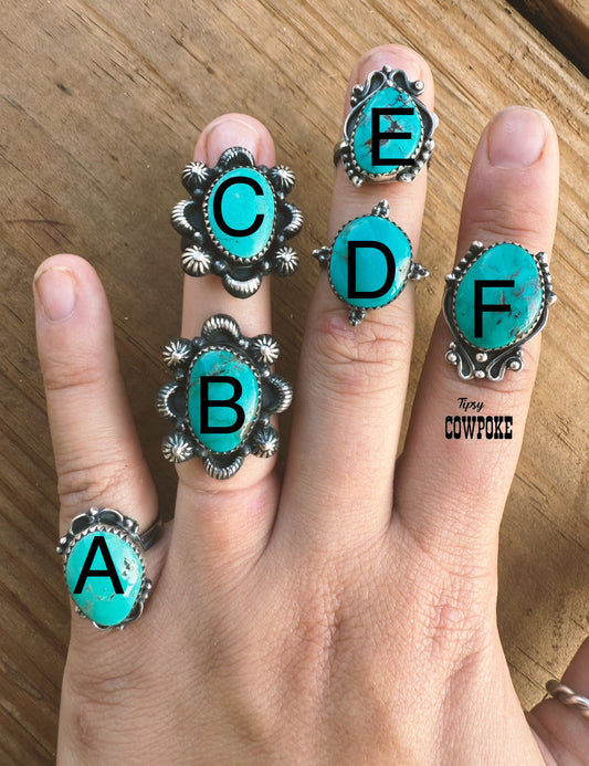Turquoise Rings Size 6 - Creative Freedom Collective