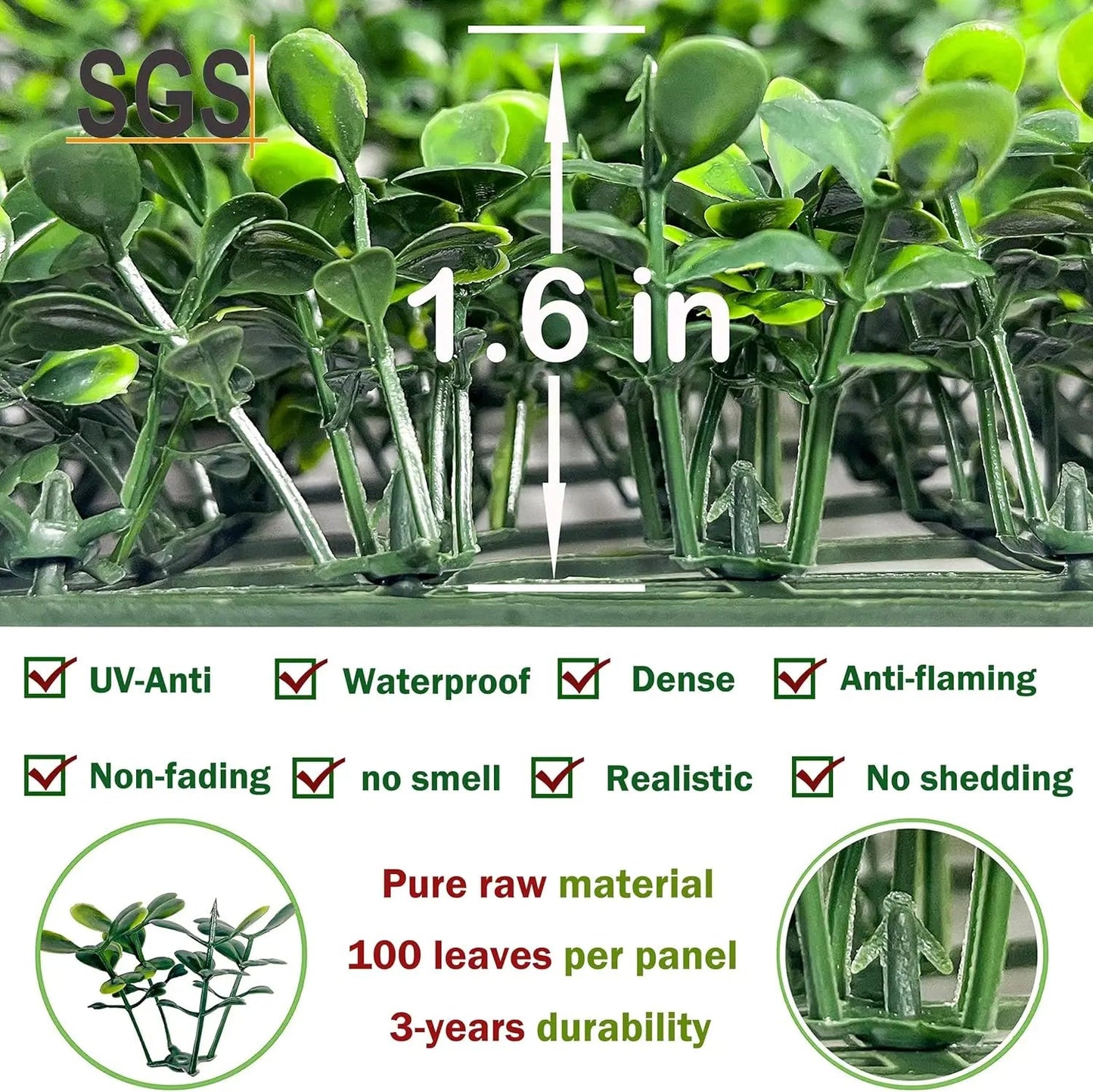 JS Durable Boxwood Green Wall System Vertical Garden Artificial Grass Wall for Party Art Decor Creative Freedom Collective