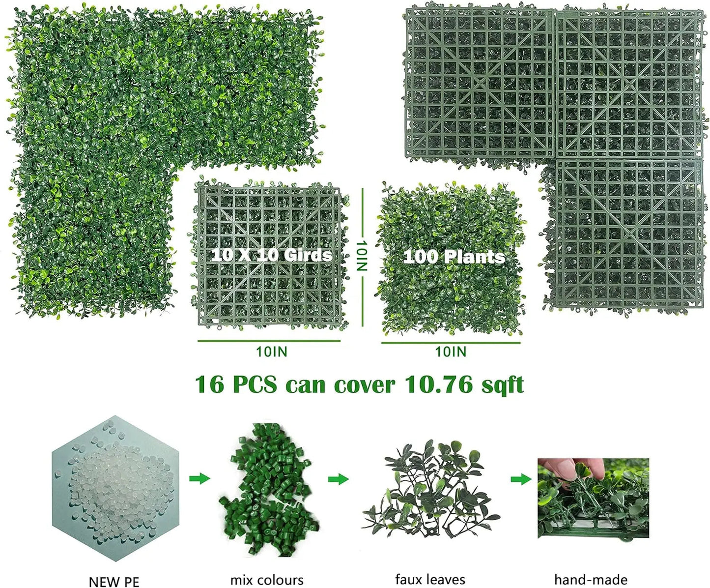 JS Durable Boxwood Green Wall System Vertical Garden Artificial Grass Wall for Party Art Decor Creative Freedom Collective