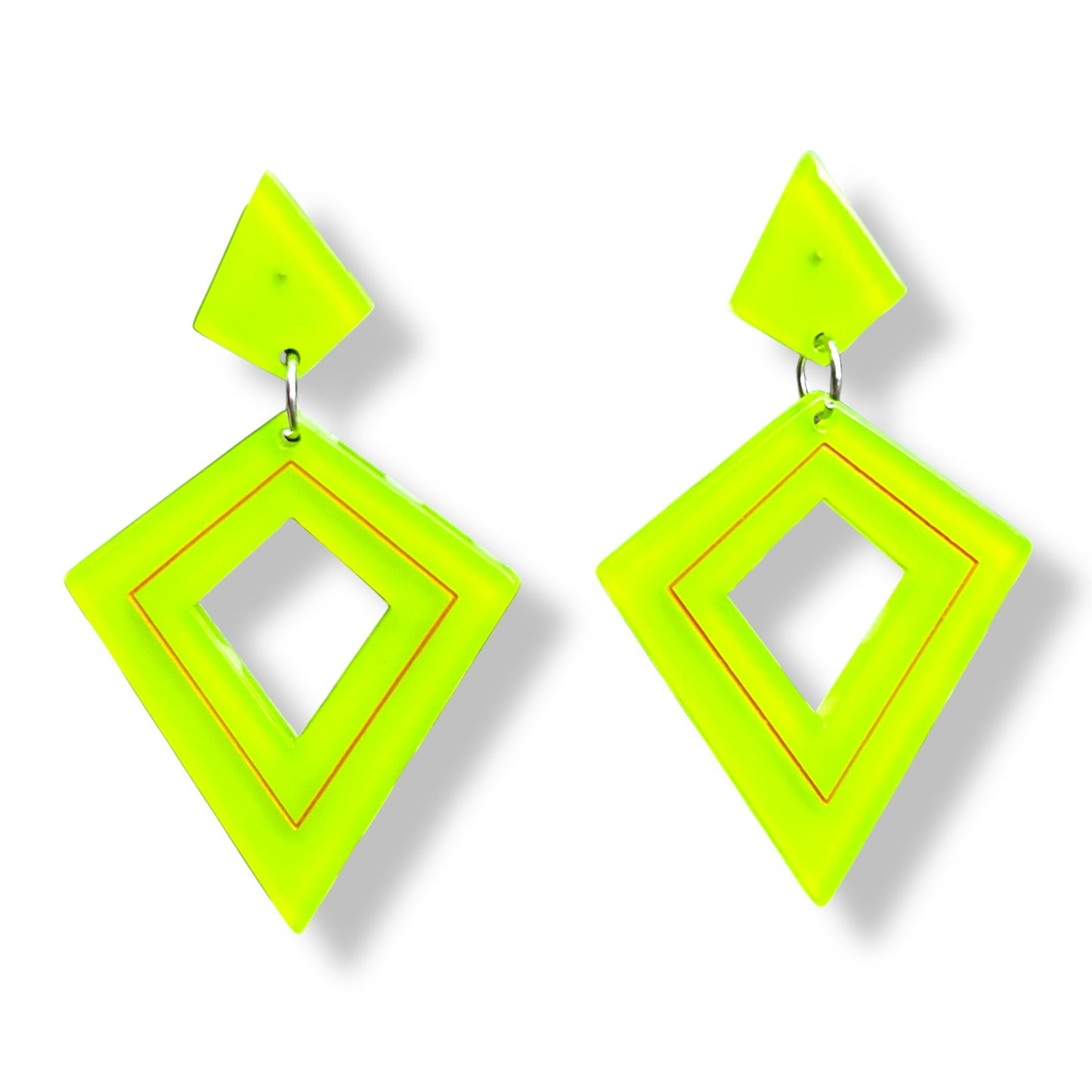 Retro Diamond Dangle Earrings by Lipstick & Chrome -GREEN Quirks!