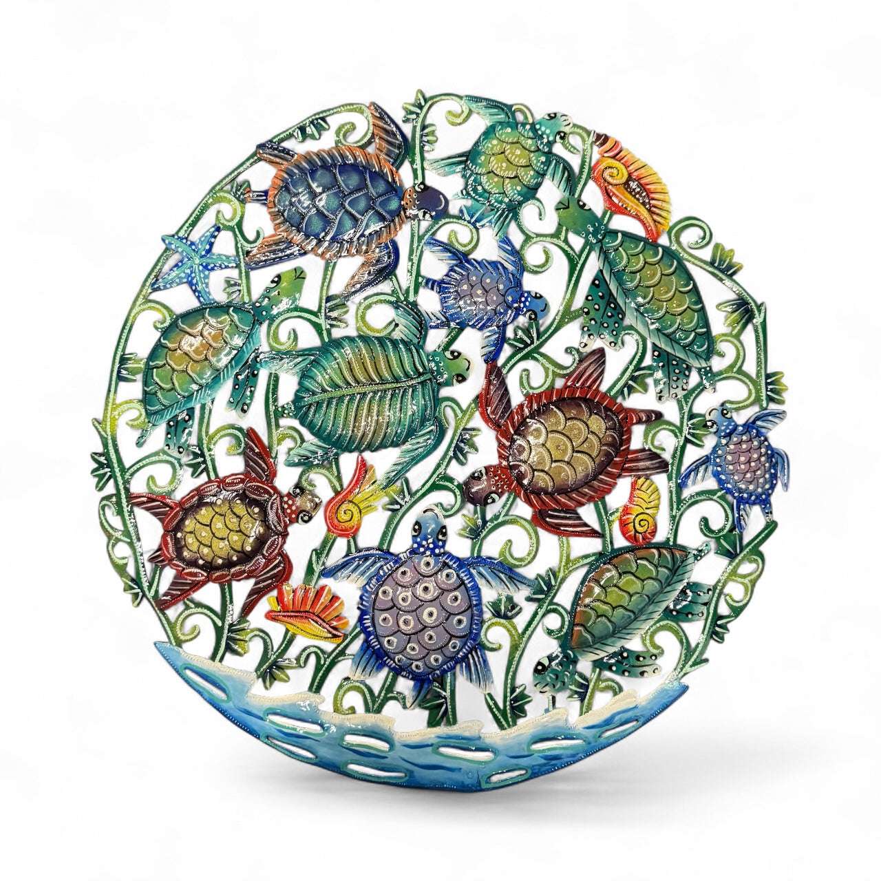 Large Jewel Tone Turtles Swimming