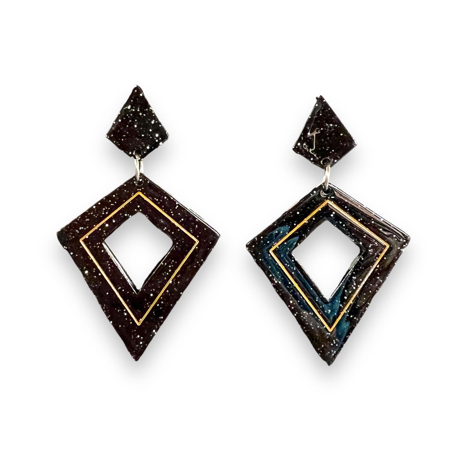 Retro Diamond Dangle Earrings by Lipstick & Chrome - BLACK Quirks!