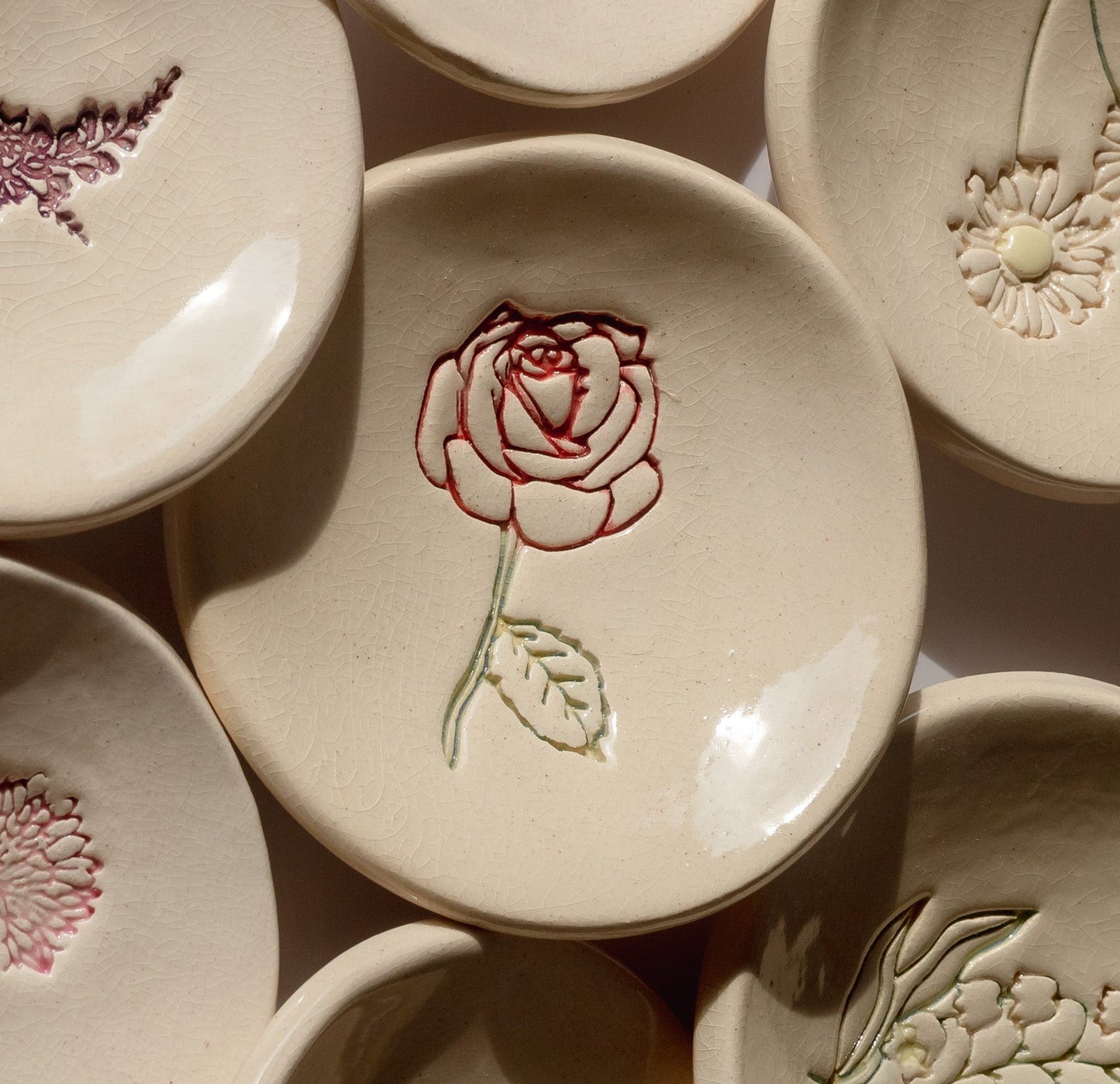 Birth Flower Ring Dish - Prodigal Pottery prodigalpottery