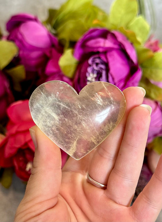 CANDY Fluorite Hearts, Ethically sourced Crystal Hearts Mandala Gems