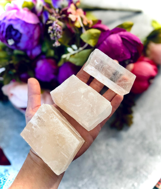 Optical Calcite, Glows PINK Under UV Light, Fluorescent Minerals Mandala Gems