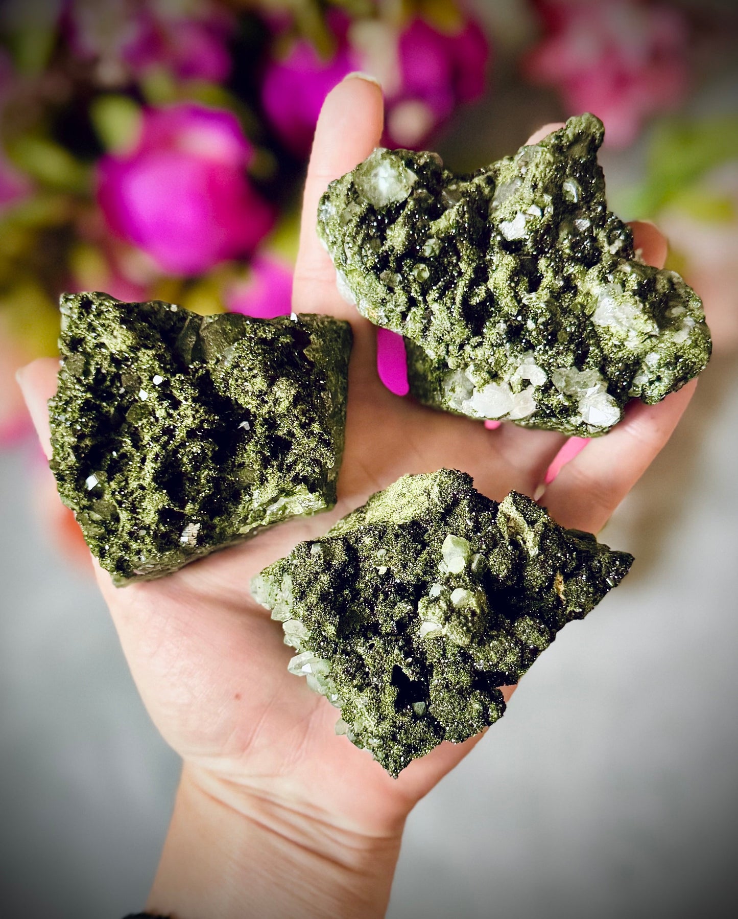 Large Forest Epidote Specimens from Turkey, Epidote and Quartz, Epidote Clusters