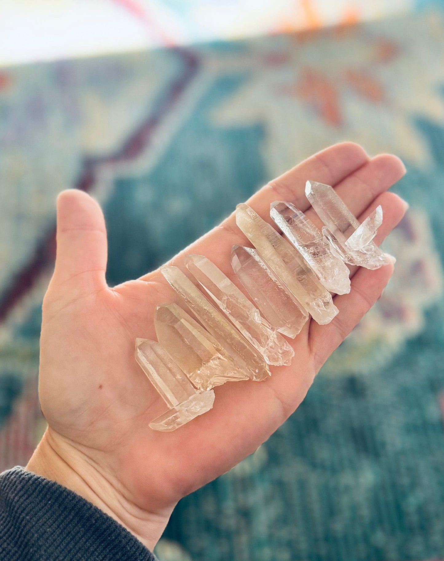 Silver Quartz Points, Raw Clear Quartz Points from Brazil