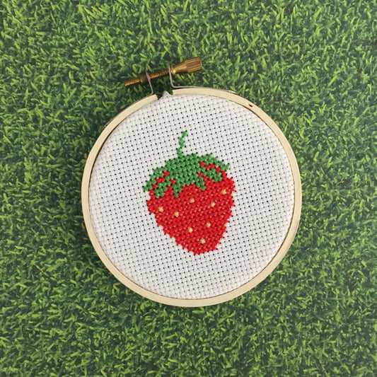 Strawberry Counted Cross Stitch DIY Kit Spot Colors