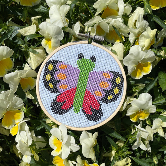 Butterfly by Mary Engelbreit Counted Cross Stitch DIY KIT Spot Colors