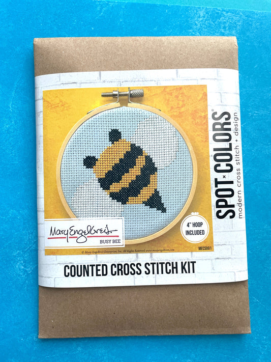 Busy Bee by Mary Engelbreit Counted Cross Stitch DIY KIT Spot Colors