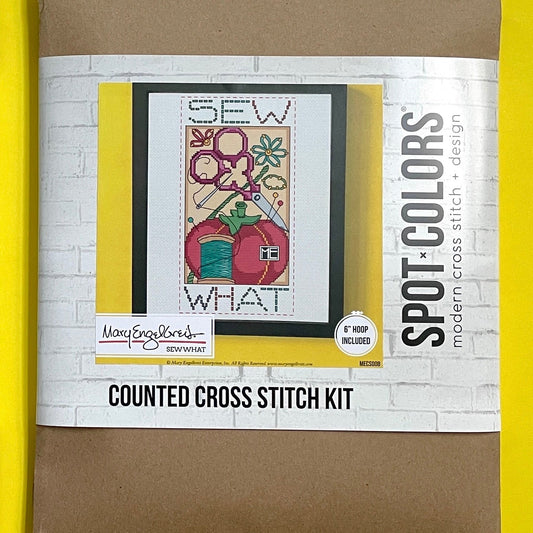 Sew What by Mary Engelbreit Counted Cross Stitch DIY KIT Spot Colors