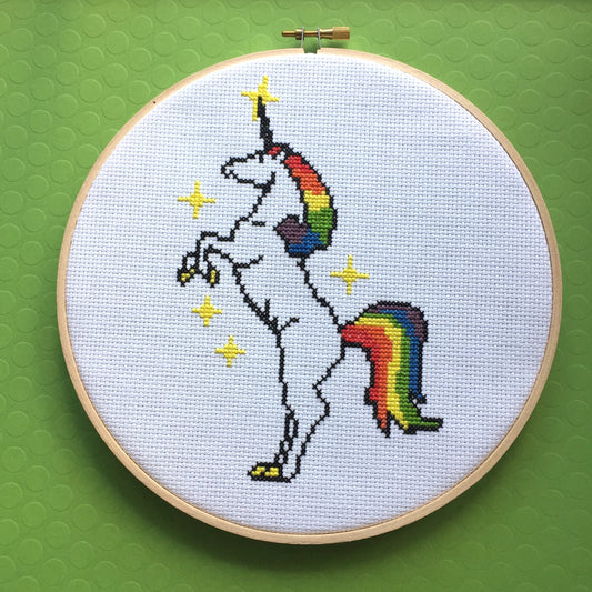 Unicorn Colorful Counted Cross Stitch DIY Kit Spot Colors