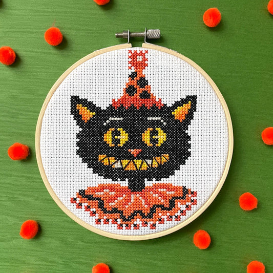 Black Cat by Mary Engelbreit Counted Cross Stitch DIY KIT