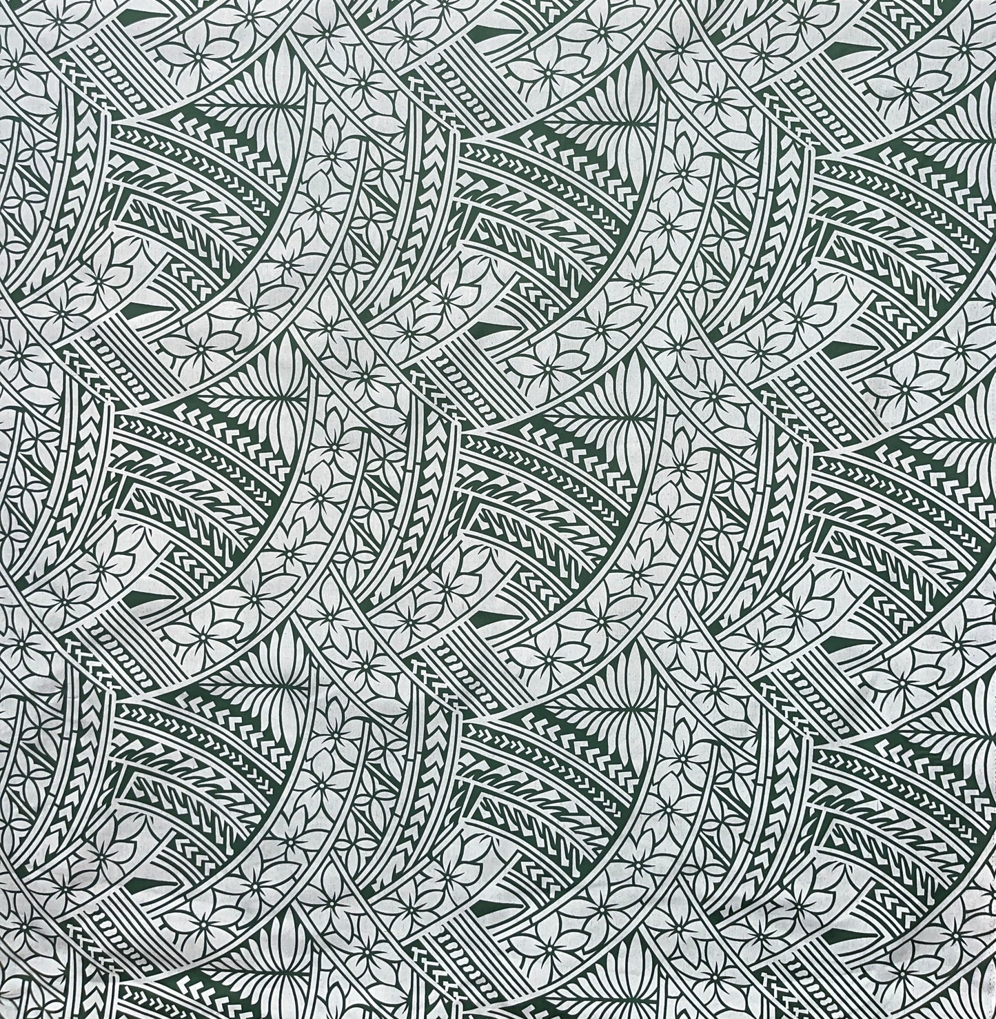Hibiscus Traditional Polynesian Tattoo Poly Cotton Fabric | Islands Fabric Islands Fabric