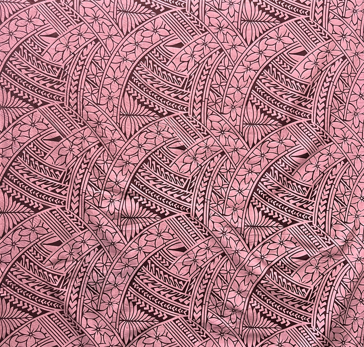 Hibiscus Traditional Polynesian Tattoo Poly Cotton Fabric | Islands Fabric Islands Fabric
