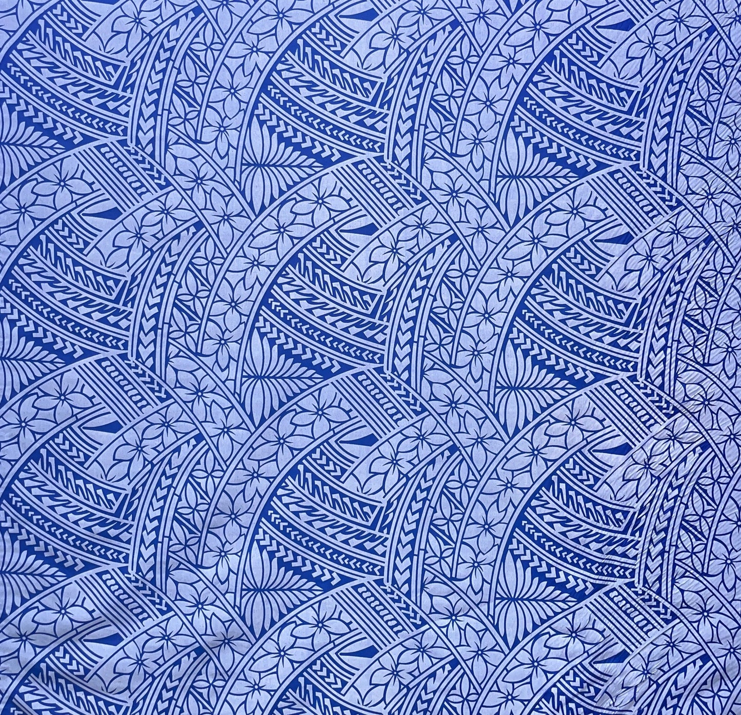 Hibiscus Traditional Polynesian Tattoo Poly Cotton Fabric | Islands Fabric Islands Fabric